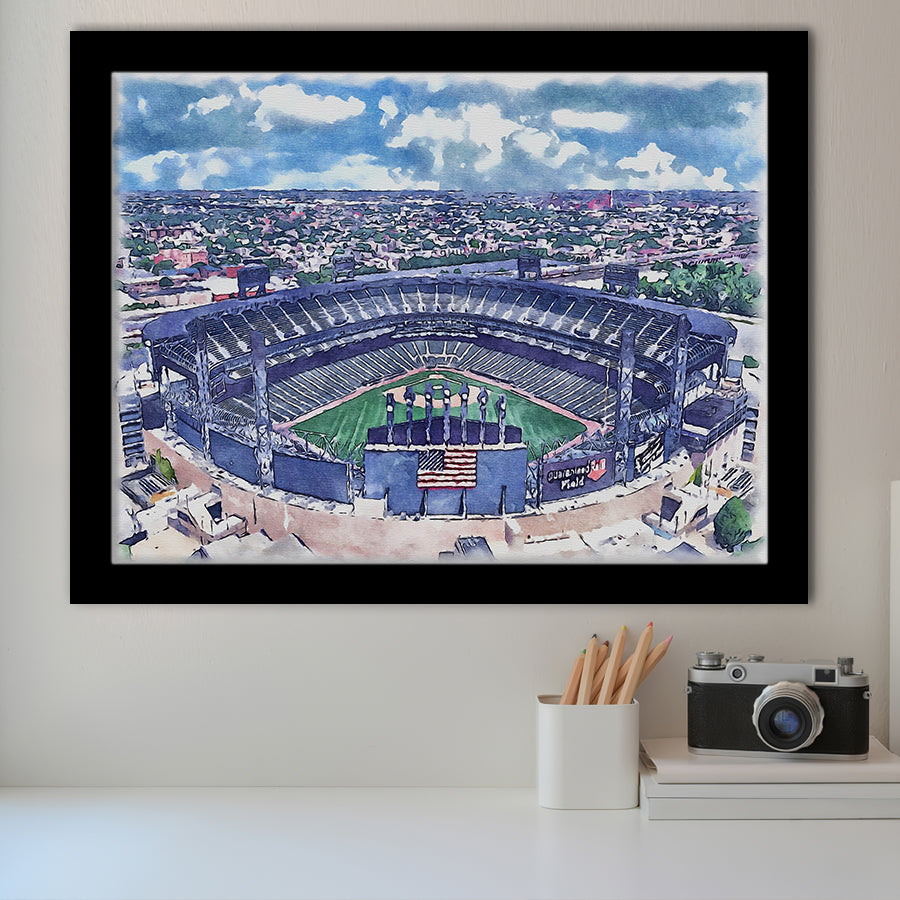 Guaranteed Rate Field WaterColor Framed Art Prints, Chicago Illinois Baseball Watercolor, Stadium Art Gifts