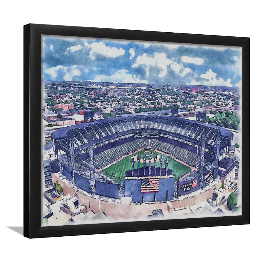 Guaranteed Rate Field WaterColor Framed Art Prints, Chicago Illinois Baseball Watercolor, Stadium Art Gifts