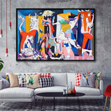 Guernica Canvas Print,Pablo Picasso Wall Art, Framed Canvas Print Wall Art Decor,Floating Frame