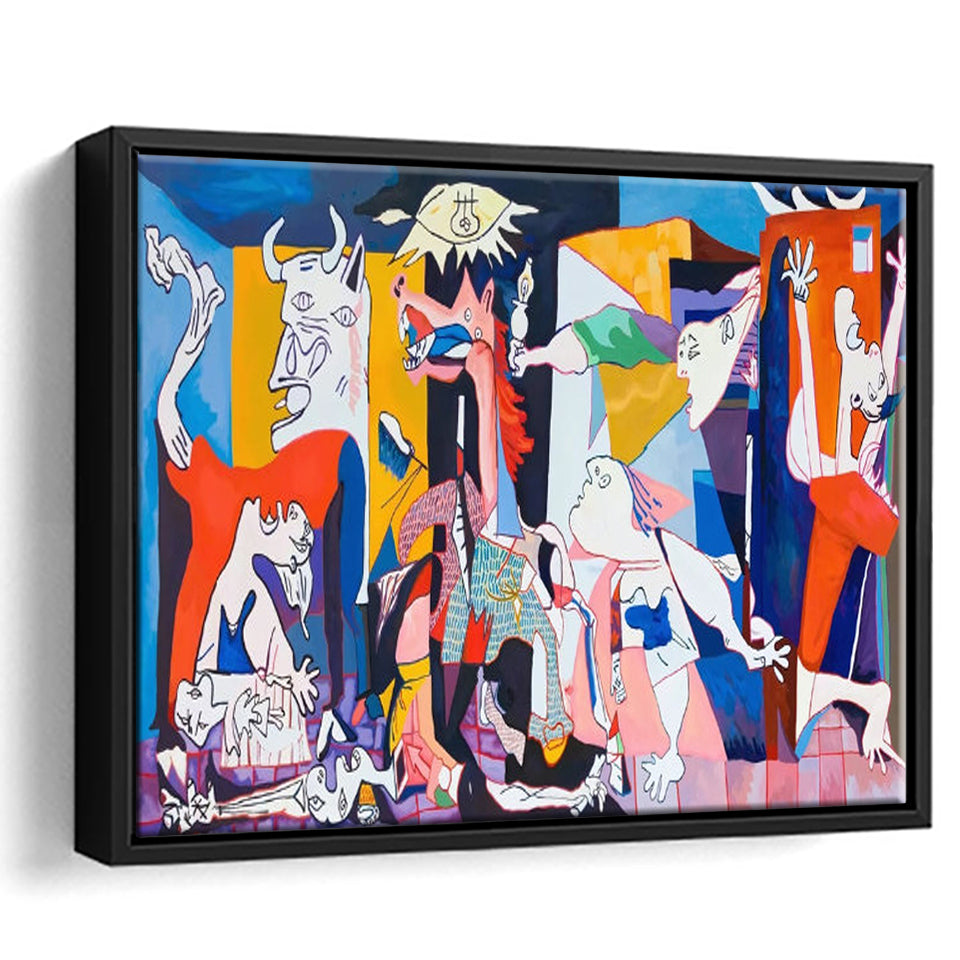 Guernica Canvas Print,Pablo Picasso Wall Art, Framed Canvas Print Wall Art Decor,Floating Frame