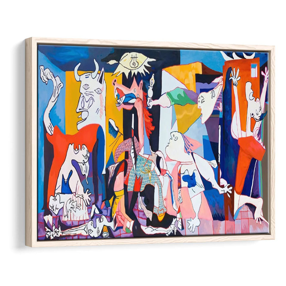 Guernica Canvas Print,Pablo Picasso Wall Art, Framed Canvas Print Wall Art Decor,Floating Frame