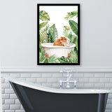 Guinea Pig In Bathtub Bathroom Decor Print Framed Art Print Wall Decor, Bathroom Framed Art Decor