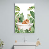 Guinea Pig In Bathtub Bathroom Decor Print Canvas Prints Wall Art, Bathroom Art Decor,