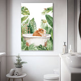 Guinea Pig In Bathtub Bathroom Decor Print Canvas Prints Wall Art, Bathroom Art Decor,