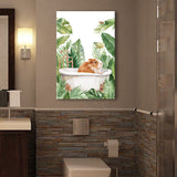 Guinea Pig In Bathtub Bathroom Decor Print Canvas Prints Wall Art, Bathroom Art Decor,