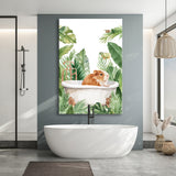 Guinea Pig In Bathtub Bathroom Decor Print Canvas Prints Wall Art, Bathroom Art Decor,