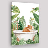 Guinea Pig In Bathtub Bathroom Decor Print Canvas Prints Wall Art, Bathroom Art Decor,