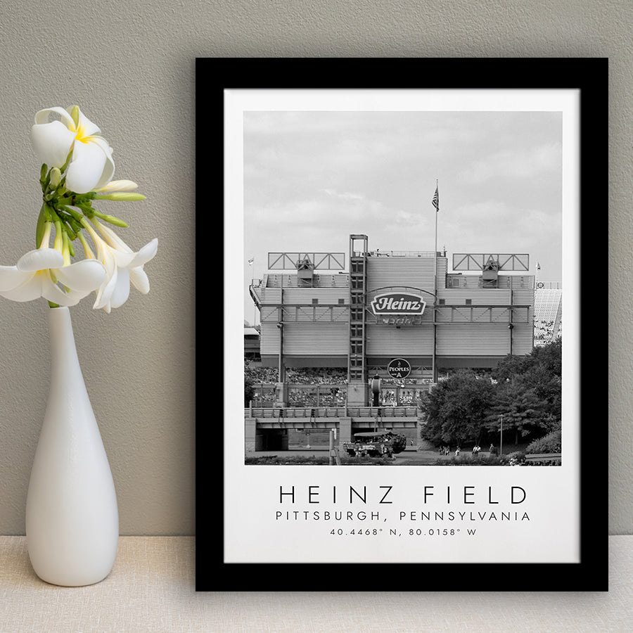 Heinz Field Pittsburgh Steelers, Stadium Print For Football Lovers, Black And White, Framed Art Print Wall Decor