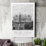 Heinz Field Pittsburgh Steelers, Stadium Print For Football Lovers, Black And White, Canvas Print Wall Art