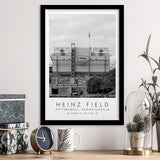 Heinz Field Pittsburgh Steelers, Stadium Print For Football Lovers, Black And White, Framed Art Print Wall Decor