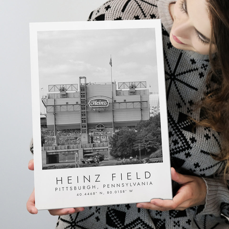 Heinz Field Pittsburgh Steelers, Stadium Print For Football Lovers, Black And White, Canvas Print Wall Art