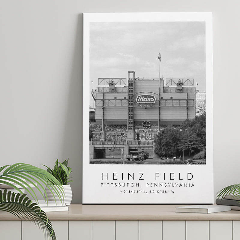 Heinz Field Pittsburgh Steelers, Stadium Print For Football Lovers, Black And White, Canvas Print Wall Art