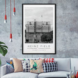 Heinz Field Pittsburgh Steelers, Stadium Print For Football Lovers, Black And White, Framed Art Print Wall Decor