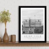 Heinz Field Pittsburgh Steelers, Stadium Wall Art For Football Lovers, B&W, Floating Framed Canvas Print