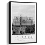 Heinz Field Pittsburgh Steelers, Stadium Wall Art For Football Lovers, B&W, Floating Framed Canvas Print