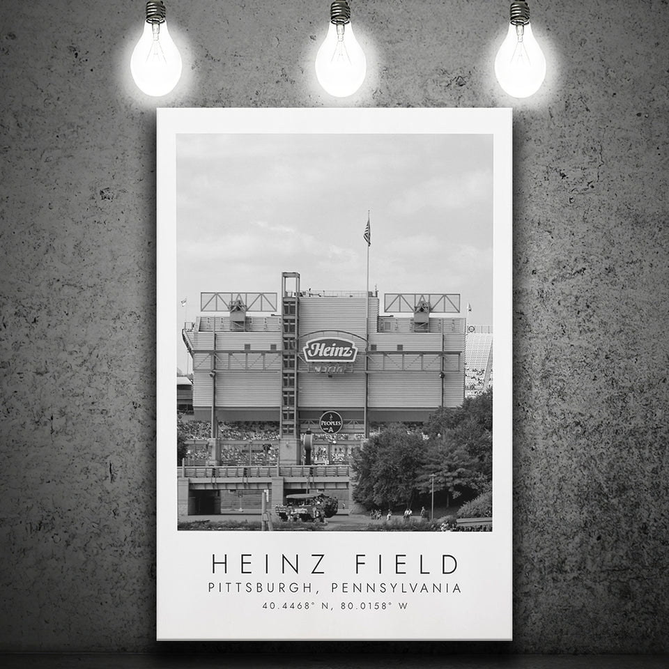 Heinz Field Pittsburgh Steelers, Stadium Print For Football Lovers, Black And White, Canvas Print Wall Art