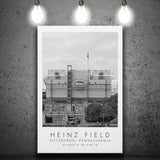 Heinz Field Pittsburgh Steelers, Stadium Print For Football Lovers, Black And White, Canvas Print Wall Art