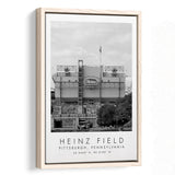 Heinz Field Pittsburgh Steelers, Stadium Wall Art For Football Lovers, B&W, Floating Framed Canvas Print