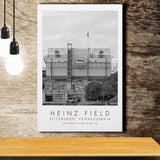 Heinz Field Pittsburgh Steelers, Stadium Print For Football Lovers, Black And White, Canvas Print Wall Art