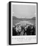 Highmark Stadium Buffalo Bills, Stadium Wall Art For Football Lovers, B&W, Floating Framed Canvas Print