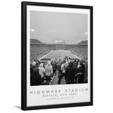 Highmark Stadium Buffalo Bills, Stadium Print For Football Lovers, Black And White, Framed Art Print Wall Decor