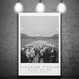 Highmark Stadium Buffalo Bills, Stadium Print For Football Lovers, Black And White, Canvas Print Wall Art