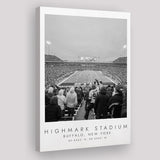 Highmark Stadium Buffalo Bills, Stadium Print For Football Lovers, Black And White, Canvas Print Wall Art