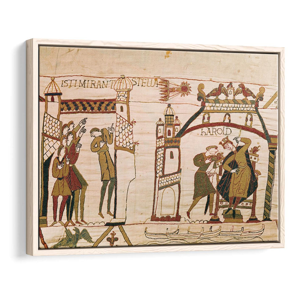 Halley'S Comet And Harold Receiving Bad News, Framed Canvas Print Wall Art Decor,Floating Frame