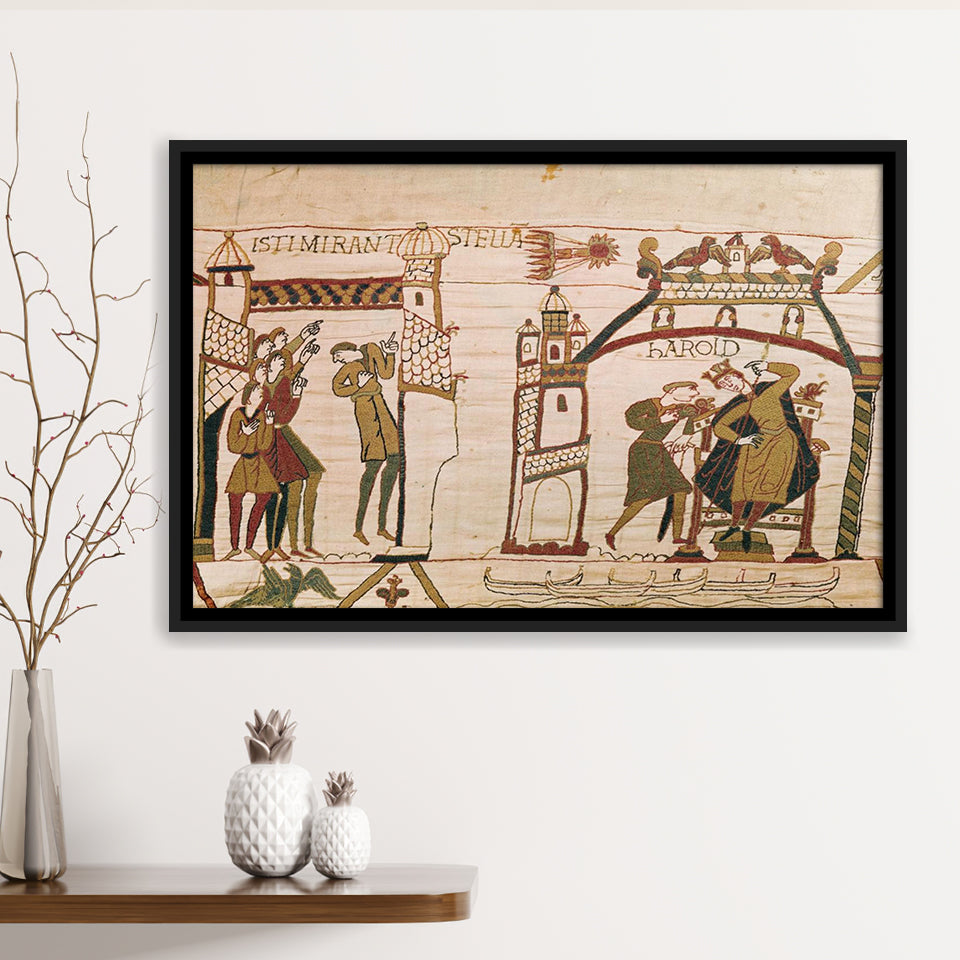 Halley'S Comet And Harold Receiving Bad News, Framed Canvas Print Wall Art Decor,Floating Frame