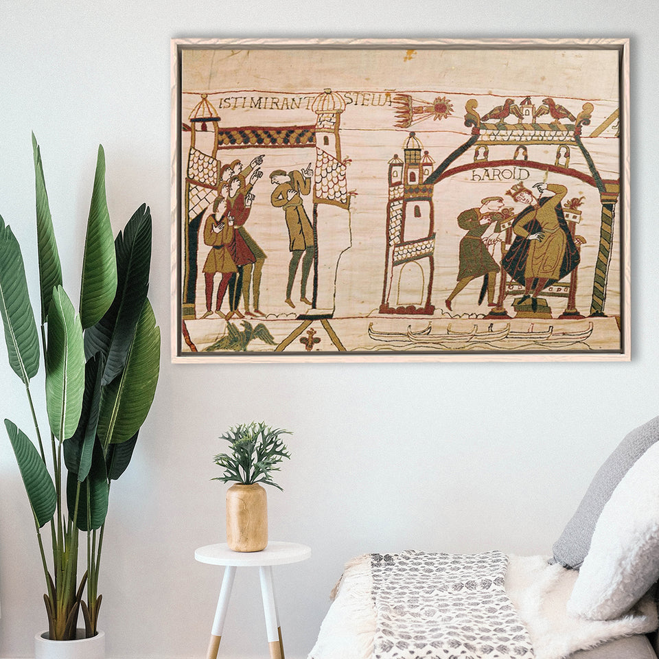 Halley'S Comet And Harold Receiving Bad News, Framed Canvas Print Wall Art Decor,Floating Frame