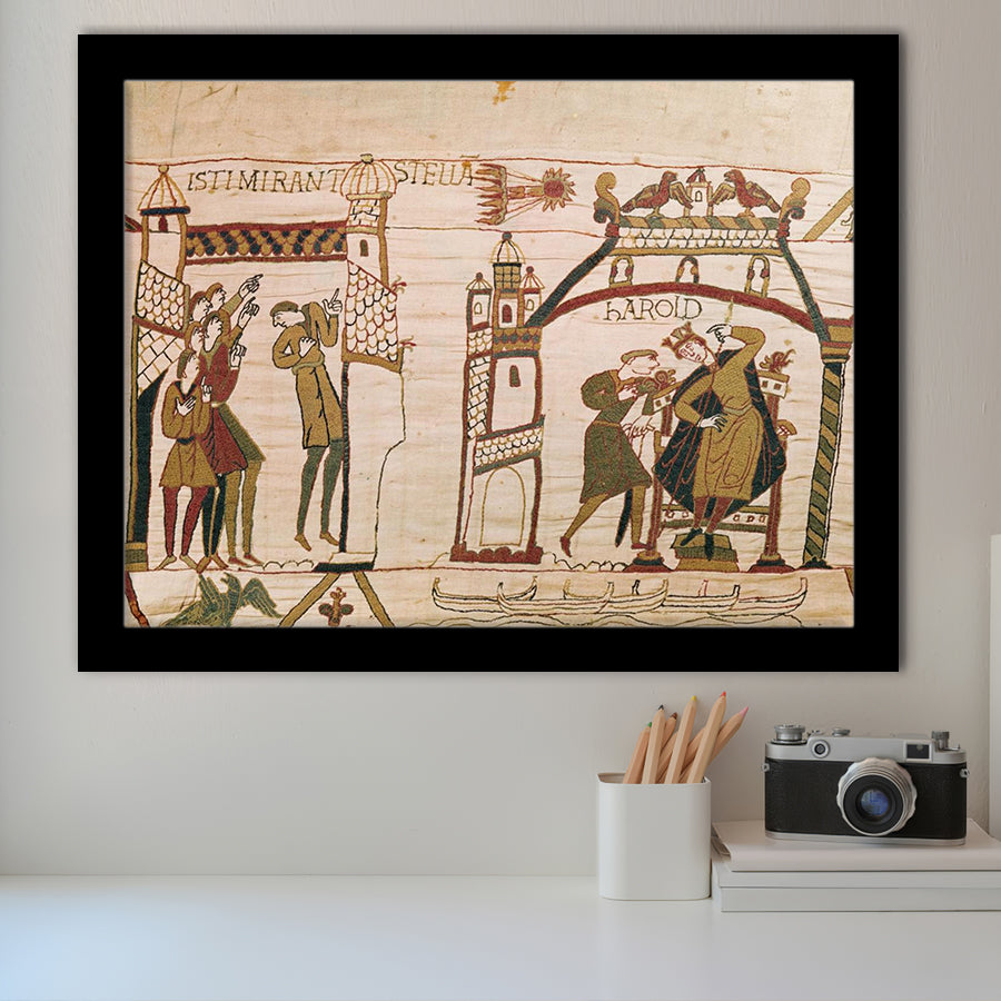 Halley'S Comet And Harold Receiving Bad News, Framed Art Print Wall Decor, Framed Picture