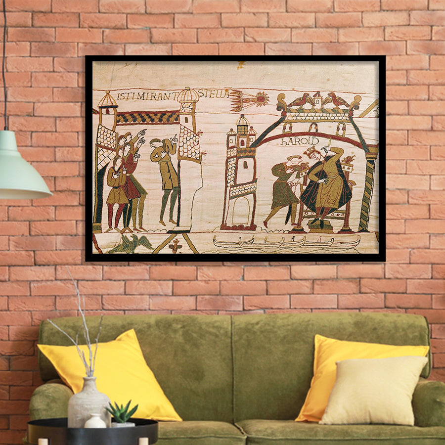 Halley'S Comet And Harold Receiving Bad News, Framed Art Print Wall Decor, Framed Picture