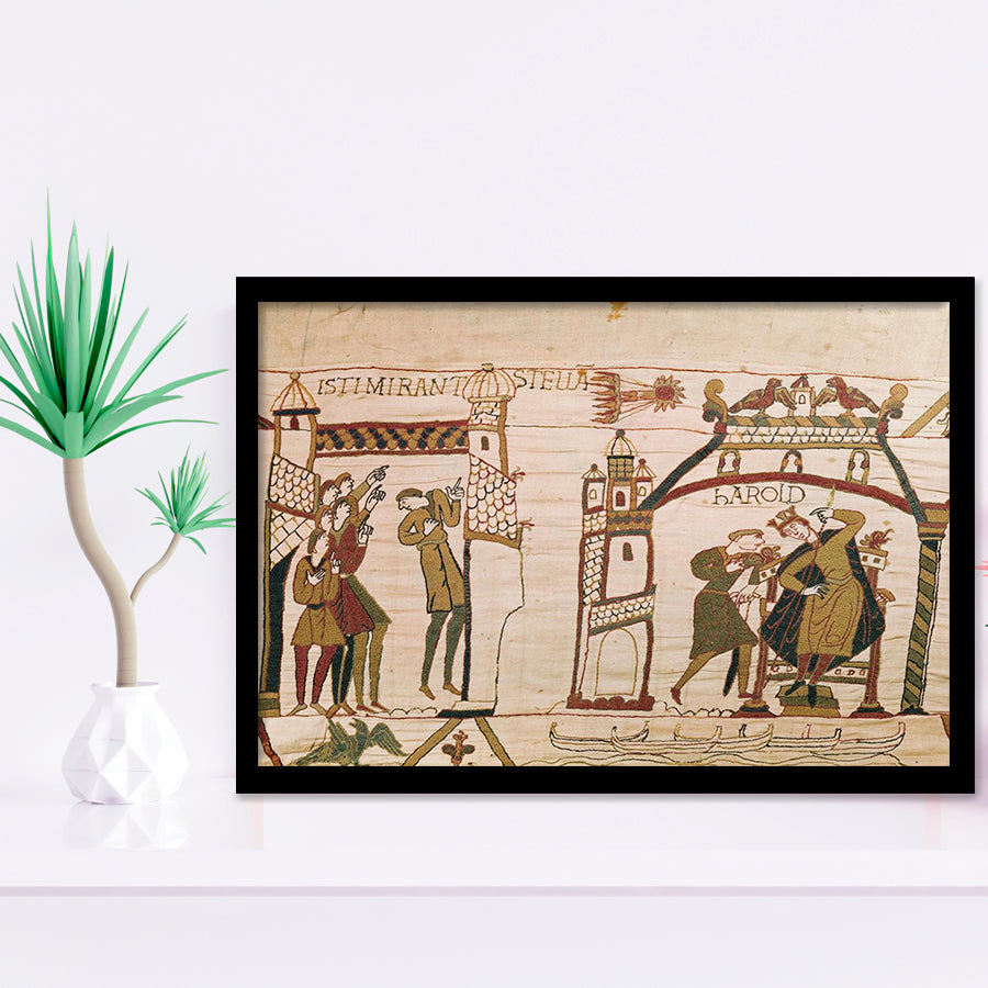 Halley'S Comet And Harold Receiving Bad News, Framed Art Print Wall Decor, Framed Picture