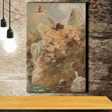 Hans Zatzka Two Fairies Embracing In A Landscape With A Swan Canvas Art, Canvas Painting, Canvas Print Wall Art Decor