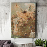 Hans Zatzka Two Fairies Embracing In A Landscape With A Swan Canvas Art, Canvas Painting, Canvas Print Wall Art Decor
