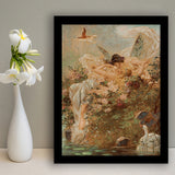 Hans Zatzka Two Fairies Embracing In A Landscape With A Swan Art,Framed Art Prints Wall Decor, Picture Framed