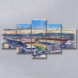 Heinz Field Print, Acrisure Stadium WaterColor 5 Panels Mix Canvas Prints, Large Stadium Canvas