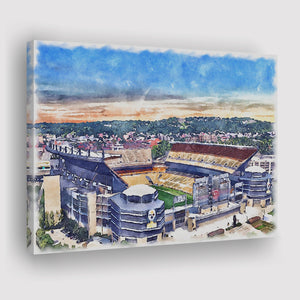 Heinz Field Print, Acrisure Stadium WaterColor Canvas Prints, Pittsburgh Pennsylvania Watercolor, Stadium Art Gifts