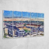Heinz Field Print, Acrisure Stadium WaterColor 5 Panels B Mixed Canvas Prints, Extra Large
