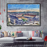 Heinz Field Print, Acrisure Stadium WaterColor Framed Canvas Prints, Stadium Art Gifts, Floating Frame