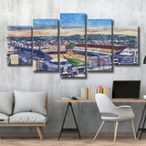 Heinz Field Print, Acrisure Stadium WaterColor 5 Panels Mix Canvas Prints, Large Stadium Canvas