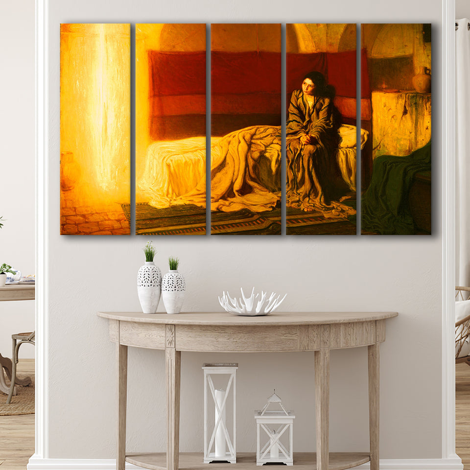 Henry Ossawa Tanner The Annunciation, Extra Large Multi 5 Panel Canvas Print Wall Art Decor