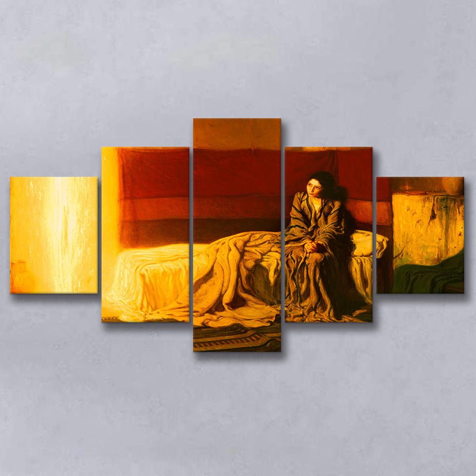 Henry Ossawa Tanner The Annunciation, Multi Panel Canvas Print Wall Art Decor, 5 Mixed Panel
