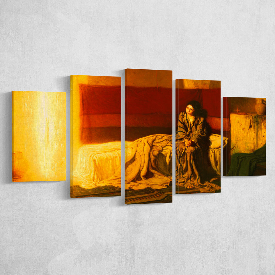Henry Ossawa Tanner The Annunciation, Multi Panel Canvas Print Wall Art Decor, 5 Mixed Panel