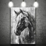 Horse Portrait Black And White Unique Of Panting, Canvas Painting, Canvas Prints Wall Art Decor
