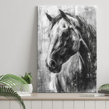 Horse Portrait Black And White Unique Of Panting, Canvas Painting, Canvas Prints Wall Art Decor