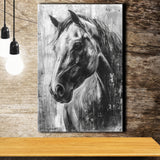 Horse Portrait Black And White Unique Of Panting, Canvas Painting, Canvas Prints Wall Art Decor