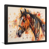 Horse Portrait, Native American Horse Painting8, Framed Art Print Wall Decor, Picture Framed Painting Art