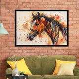 Horse Portrait, Native American Horse Painting8, Framed Art Print Wall Decor, Picture Framed Painting Art