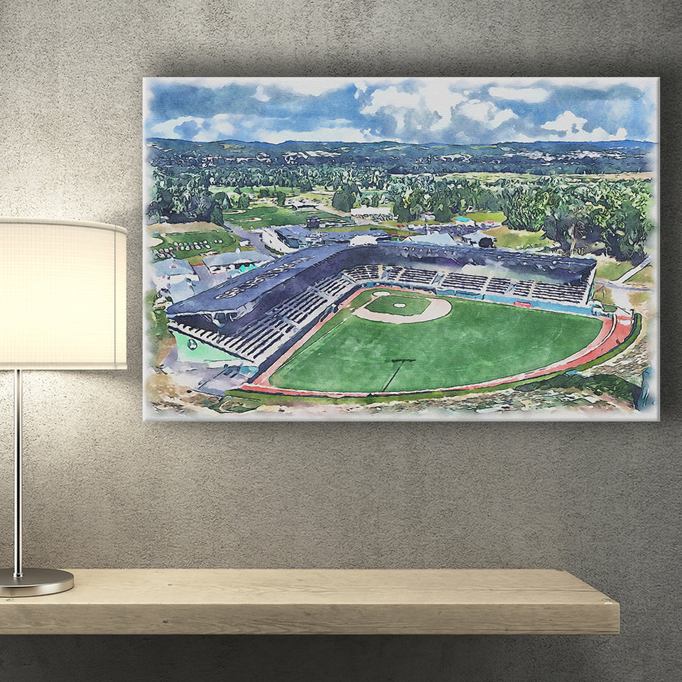 Howard J. Lamade Stadium WaterColor Canvas Prints, Pennsylvania Baseball Watercolor, Stadium Art Gifts
